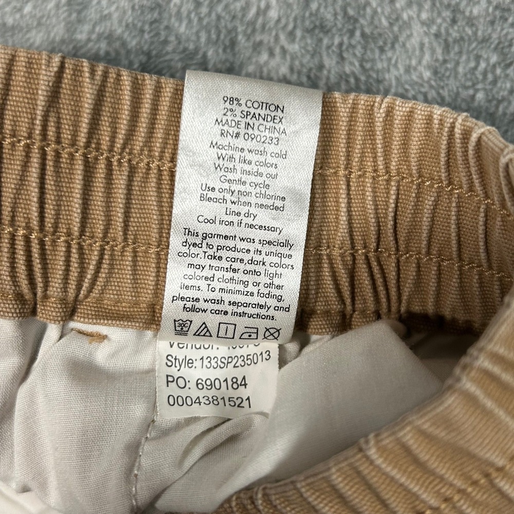 PacSun Mens Slim Fit Cargo Pants Tan Light Khaki Drawstring Elastic Waist Small - Picture 9 of 13